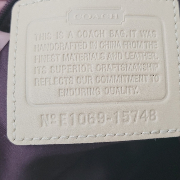 Coach Beige and Yellow Leather/Suede Tote - Picture 13 of 13